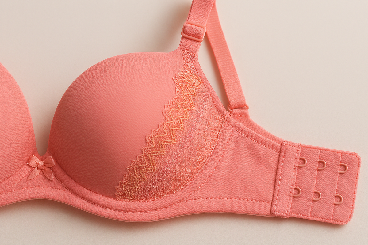Padded Bra for Women – Embroidered Lace Bra with Soft Cushioned Cups, Sizes 36 to 42