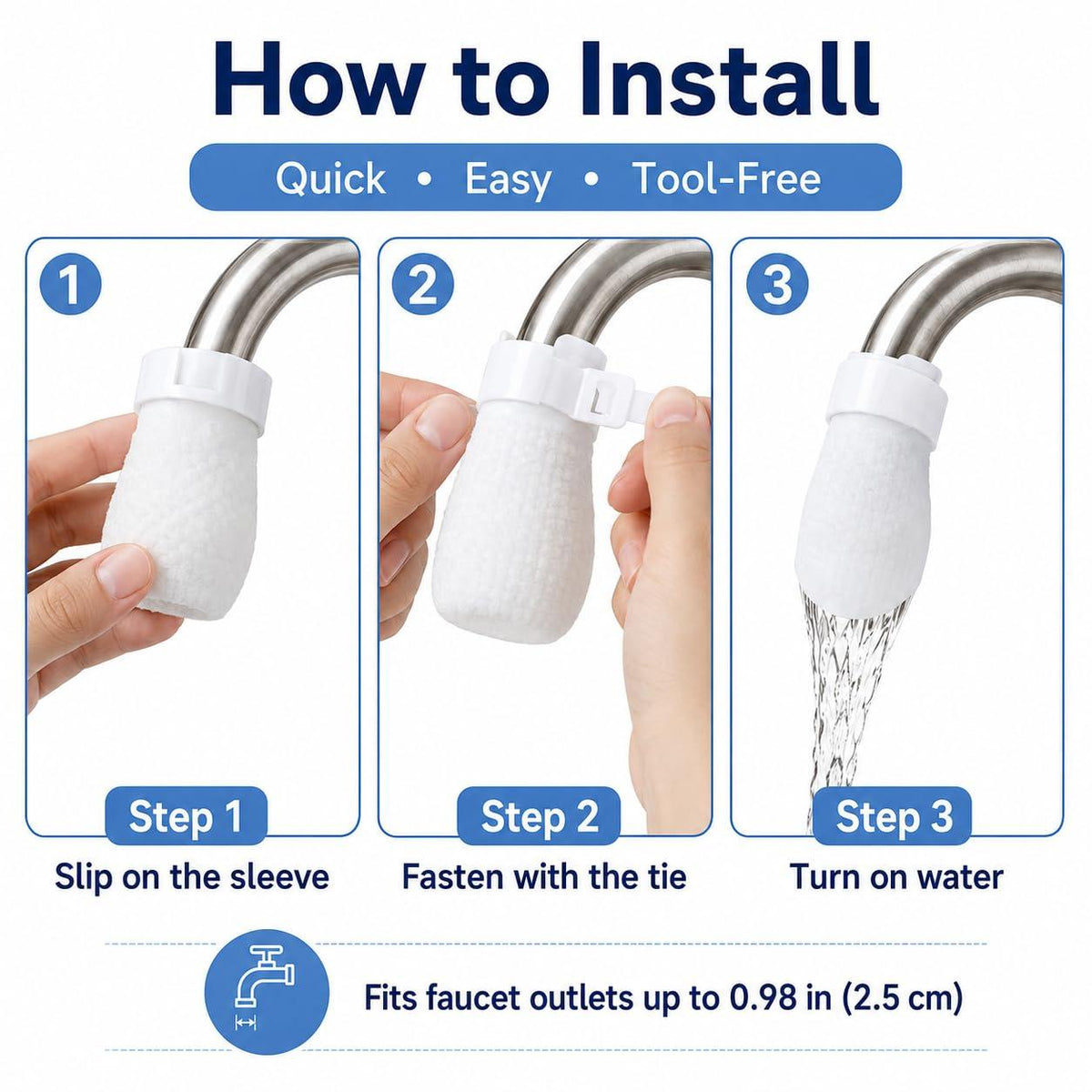 Faucet Filter Cotton Bag Pack of 10 – Replacement Tap Water Purifier Cartridge for Clean & Pure Water