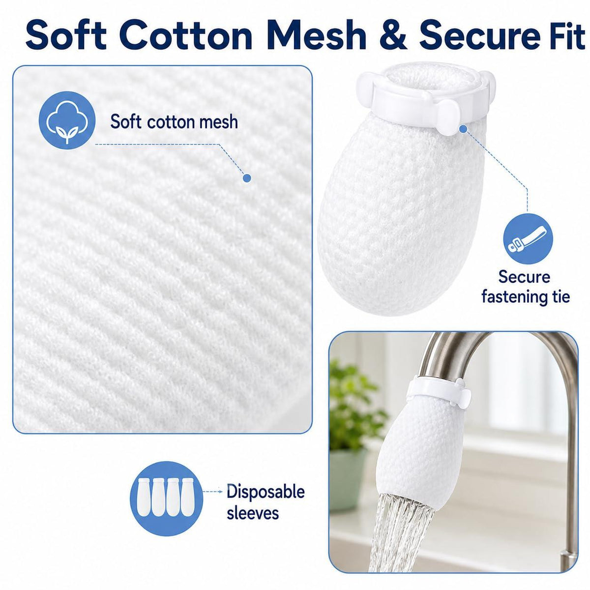 Faucet Filter Cotton Bag Pack of 10 – Replacement Tap Water Purifier Cartridge for Clean & Pure Water