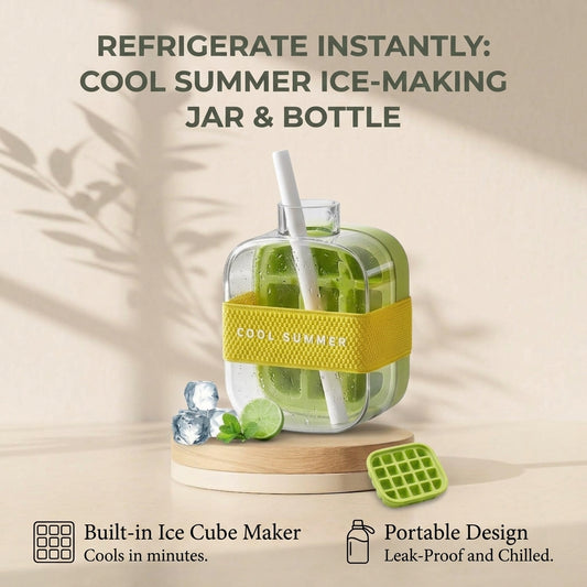 2-in-1 Portable Ice Maker Bottle & Dispenser Jug